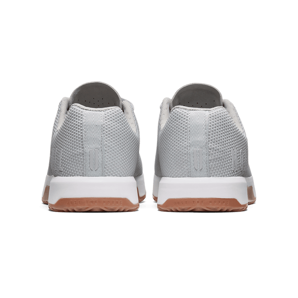 Light Grey Outwork Edge Shoes Back Angle.