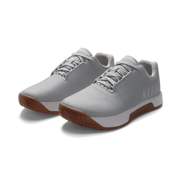 Light Grey Outwork Edge Shoes Front Side Angle.