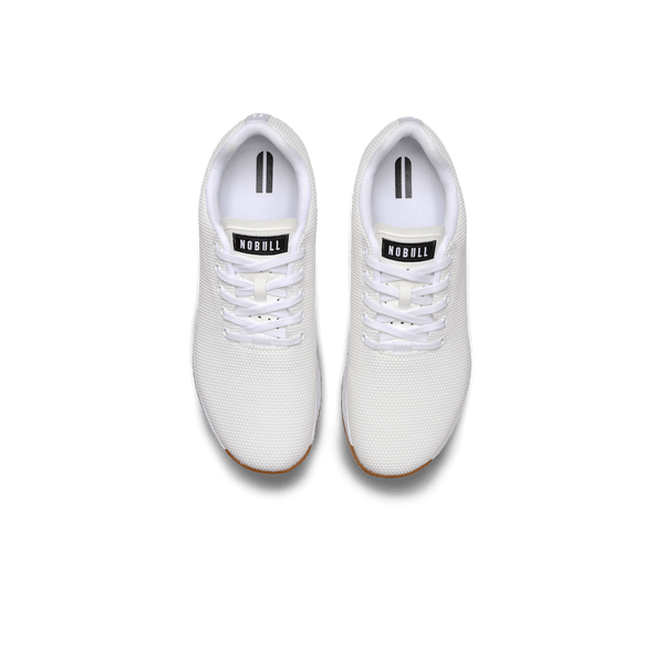 Women's White Gum Outwork Shoes Above Angle