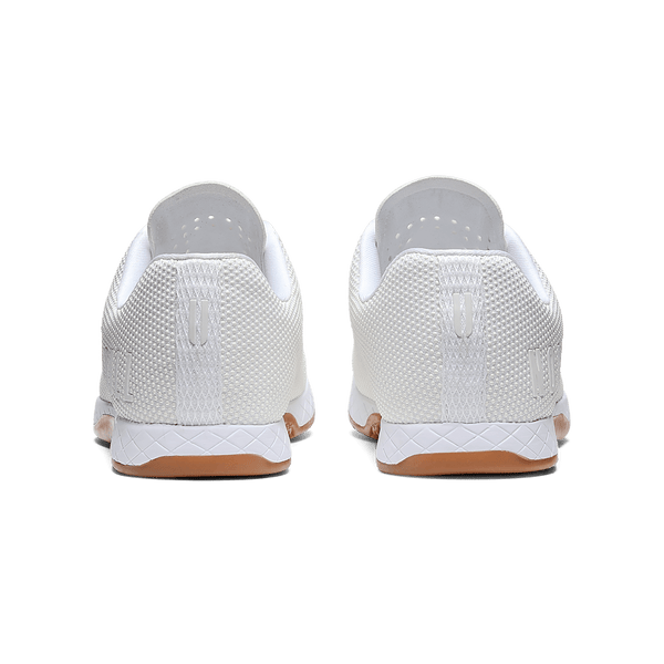 Women's White Gum Outwork Shoes Back Angle