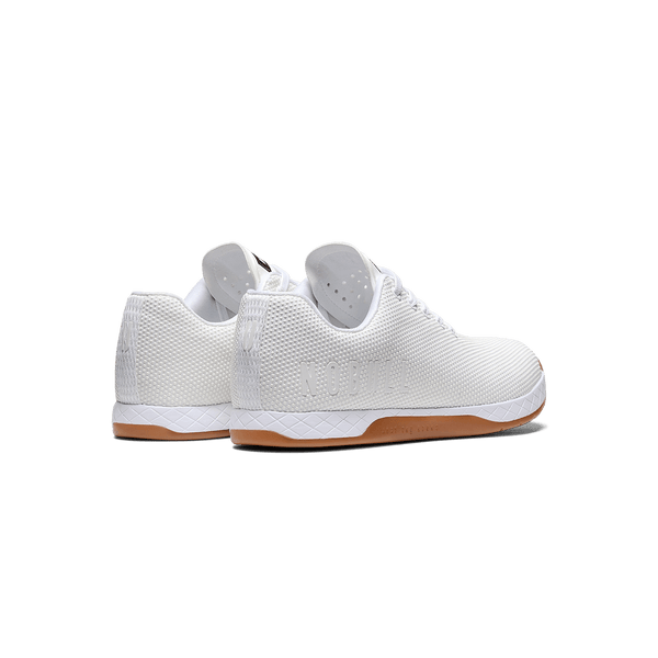 Women's White Gum Outwork Shoes Back Side Angle