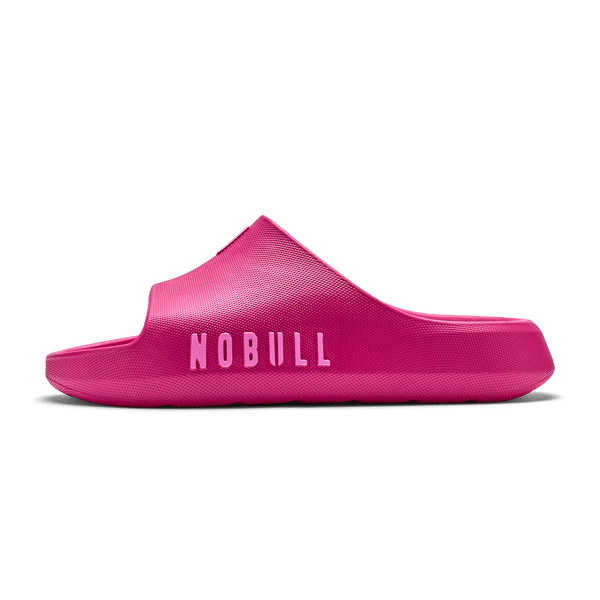 Women's Signal Pink Recharge Slide Side Angle.