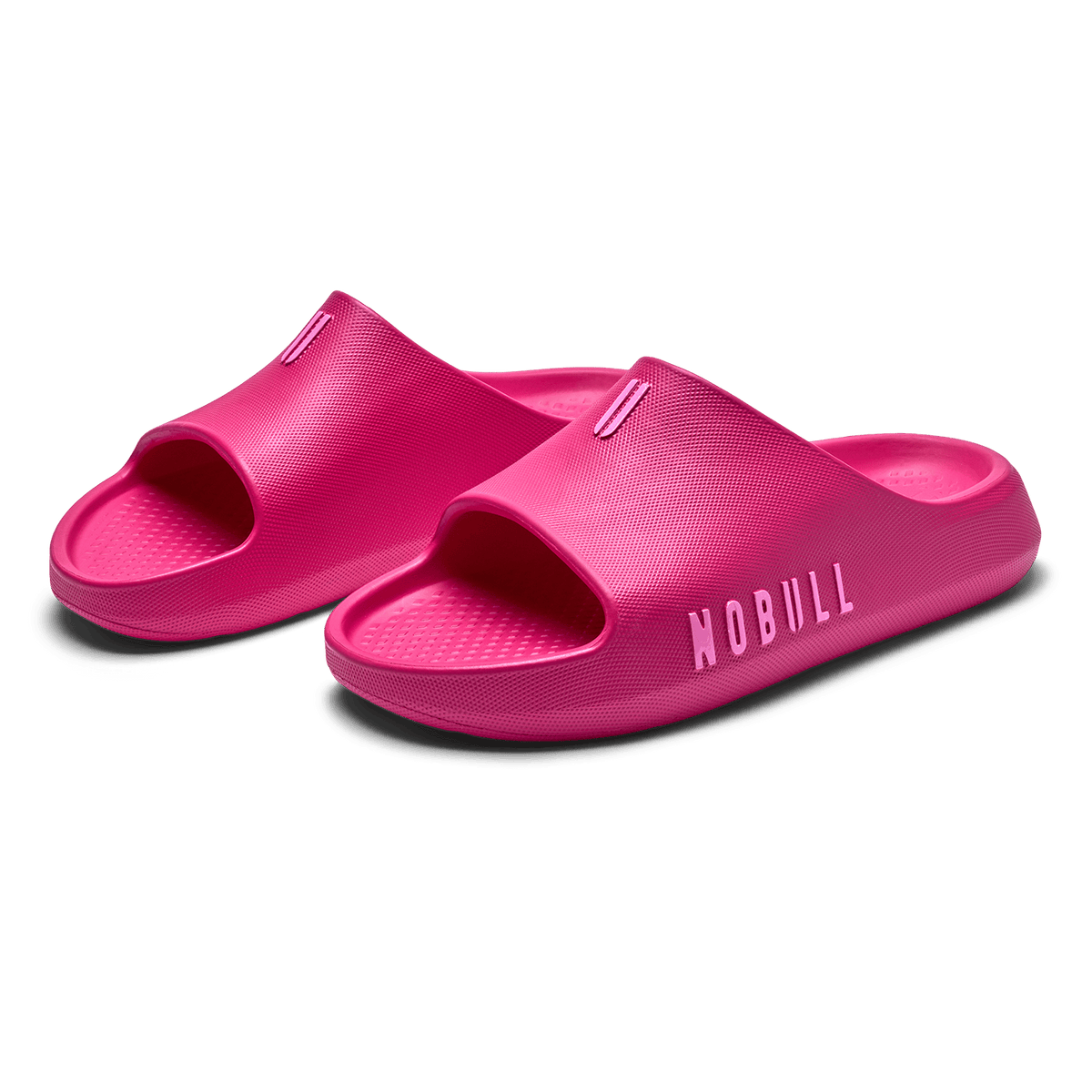 Women's Signal Pink Recharge Slide Front Side Angle.