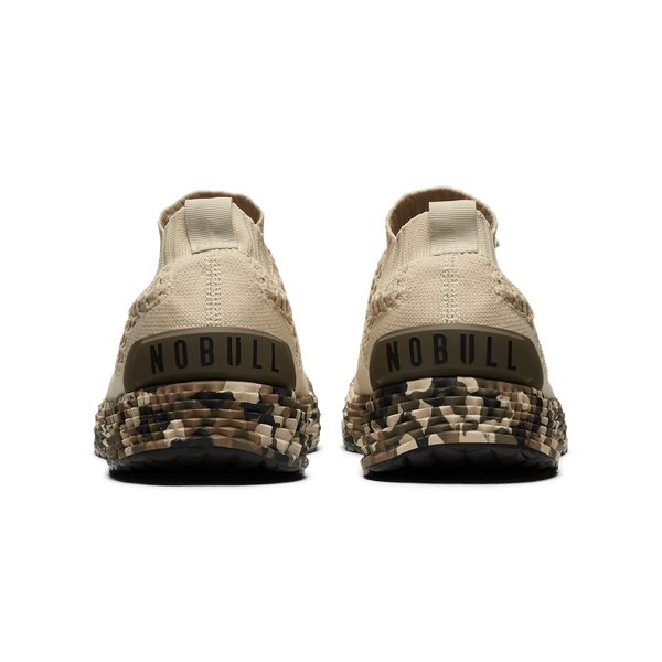 Beige Camo Allday Knit Shoes Back Angle.
