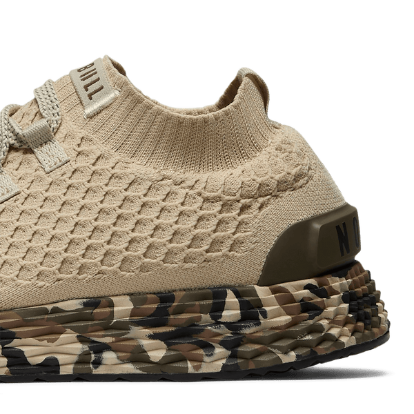 Beige Camo Allday Knit Shoes Detail Angle.