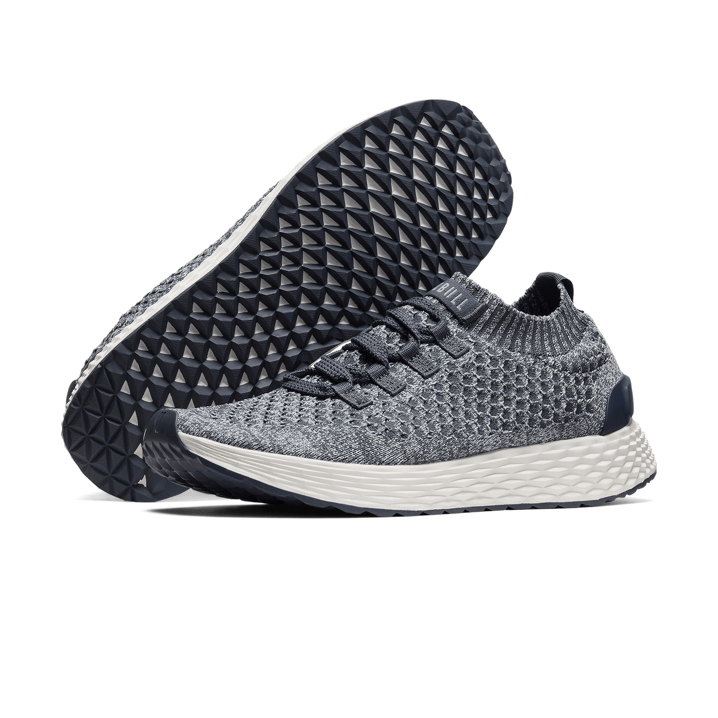 Navy Heather Allday Knit Shoes Angled.