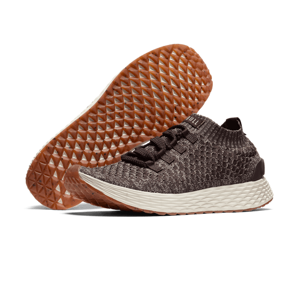 Brown Heather Allday Knit Shoes Angled.