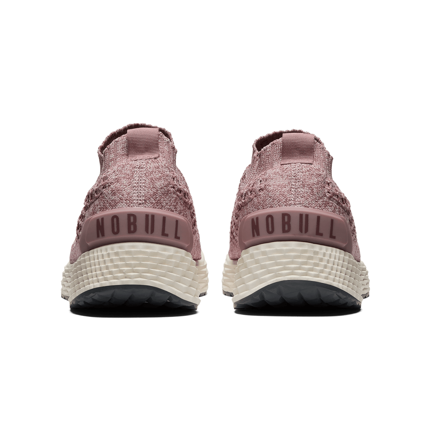 Pink Heather Allday Knit Shoes Back Angle.