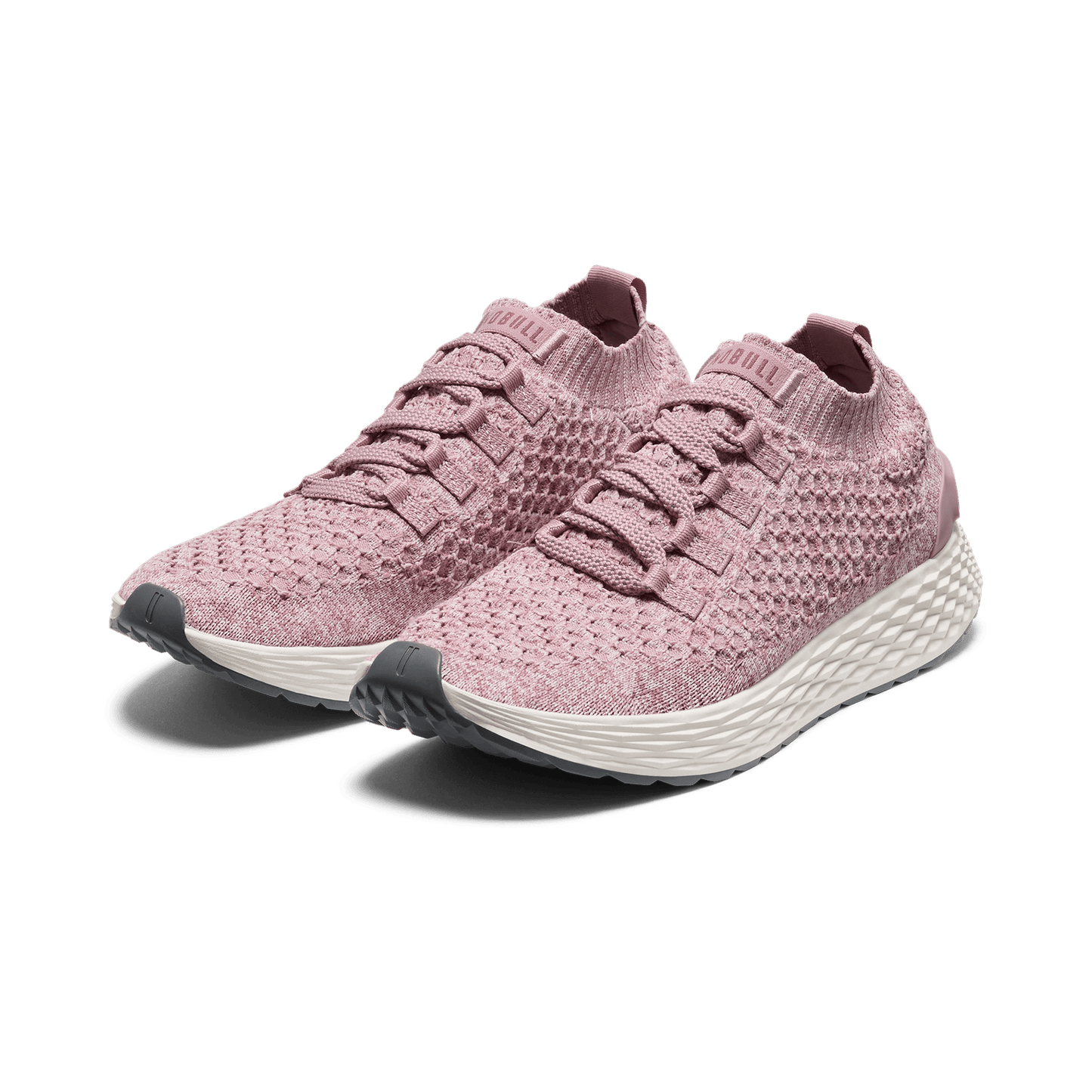 Pink Heather Allday Knit Shoes Front Side Angle.