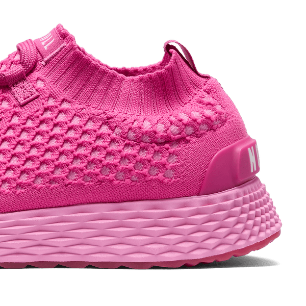 Fuchsia Allday Knit Shoes Detail Angle.