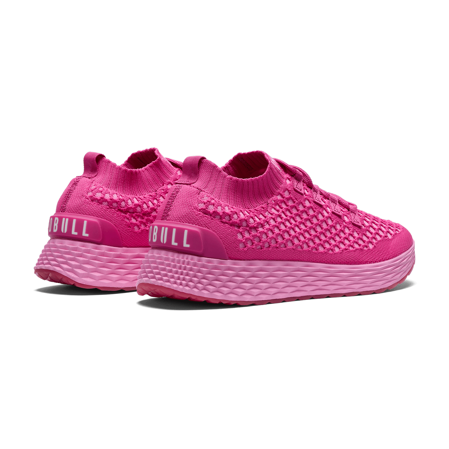 Fuchsia Allday Knit Shoes Back Side Angle.
