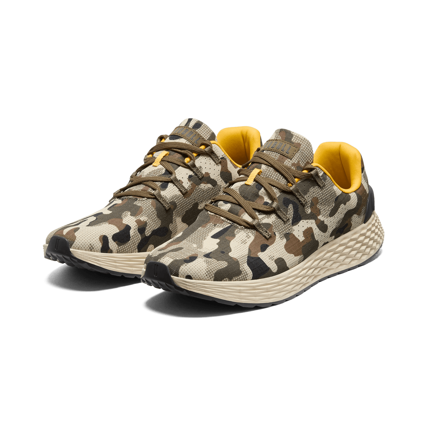 Beige Camo Allday Ripstop Shoes Front Side Angle.