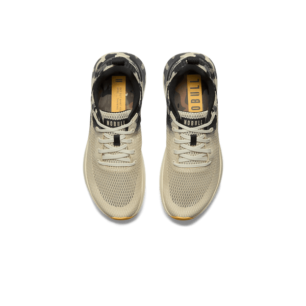 Beige Camo Drive Mesh Shoes Above Angle.