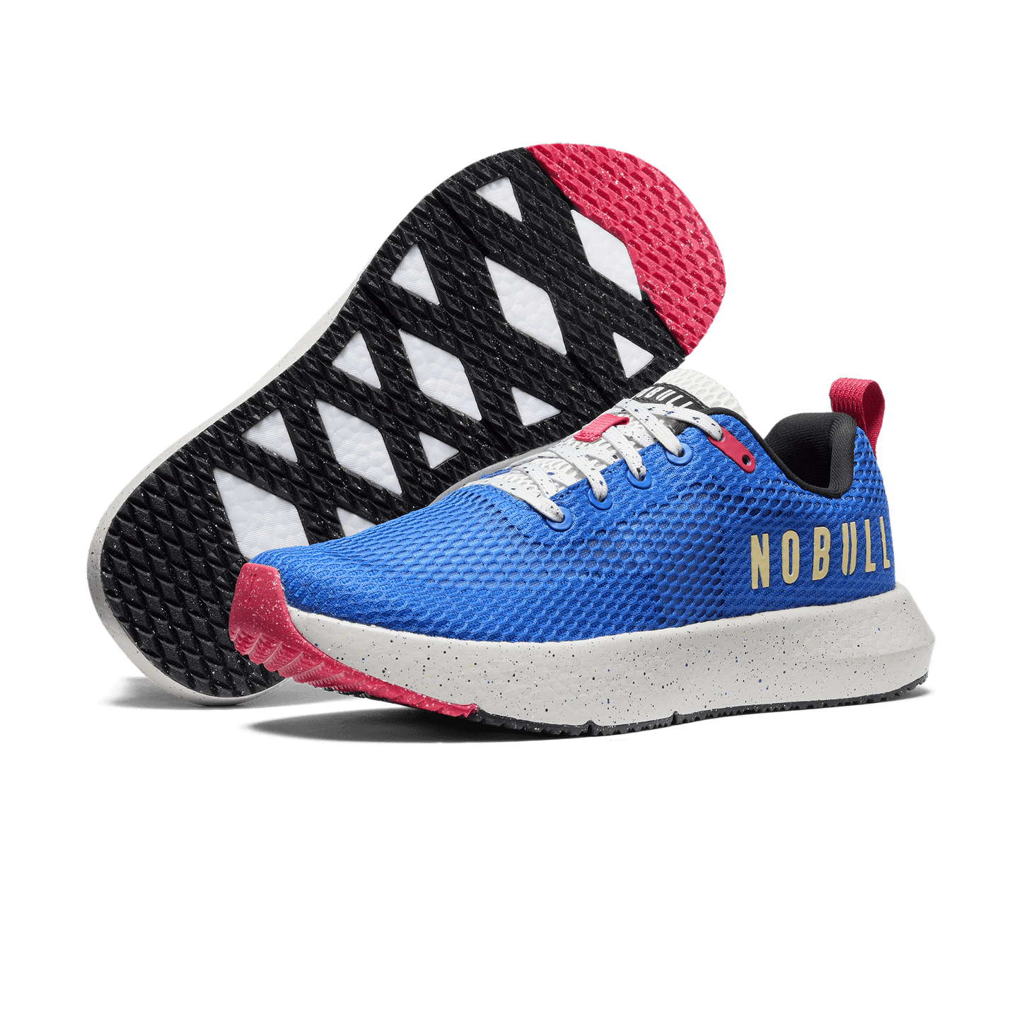 Cobalt Speckle Drive Mesh Shoes Angled.