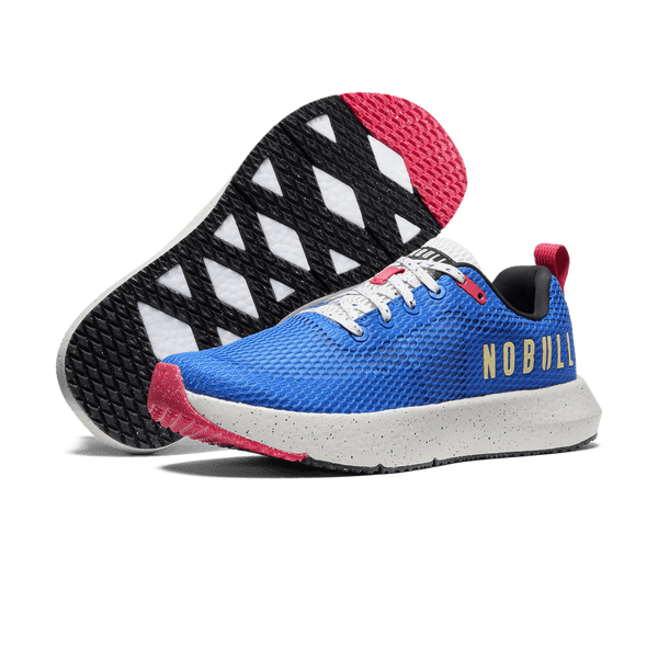 Cobalt Speckle Drive Mesh Shoes Angled.