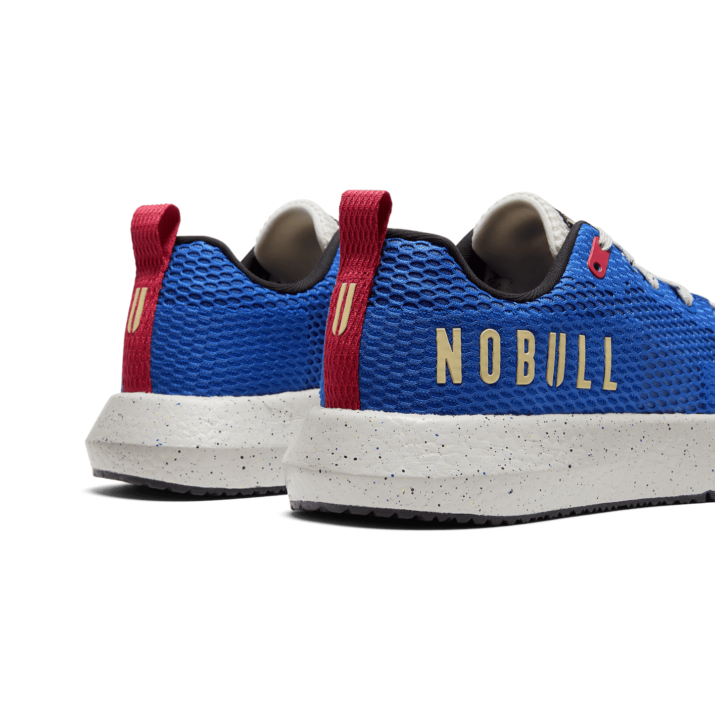 Cobalt Speckle Drive Mesh Shoes Back Side Angle.