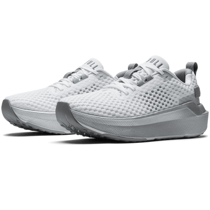 Classic White Silver Metallic Journey 2 Shoe Front Side Angle.