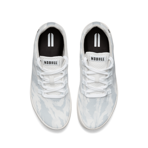 Light Grey Camo Recs Canvas Shoes Above Angle.