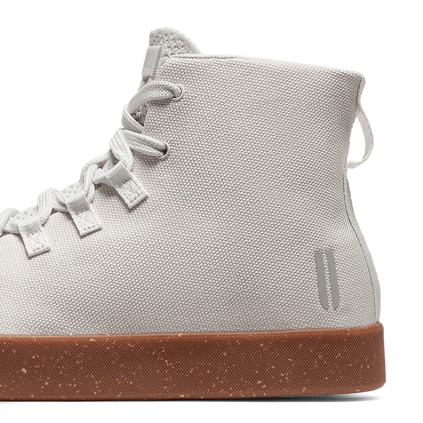 Pebble Recs Canvas High-Top Detail Shot Angle.
