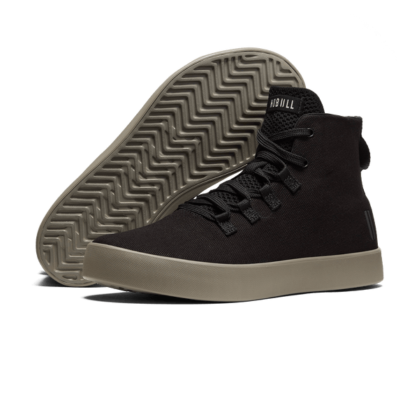 Black Recs Canvas High-Top Angled.