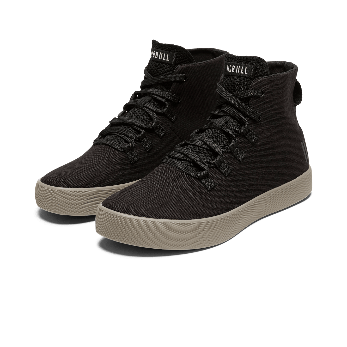 Black Recs Canvas High-Top Front Side Angle.