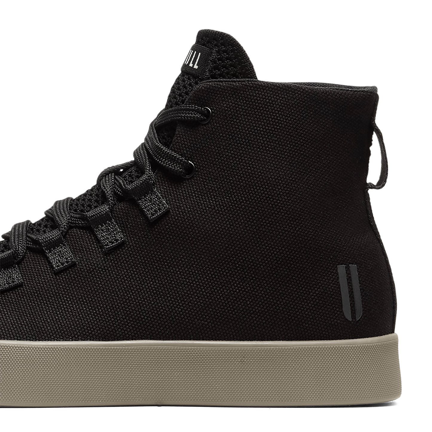 Black Recs Canvas High-Top Detail Angle.