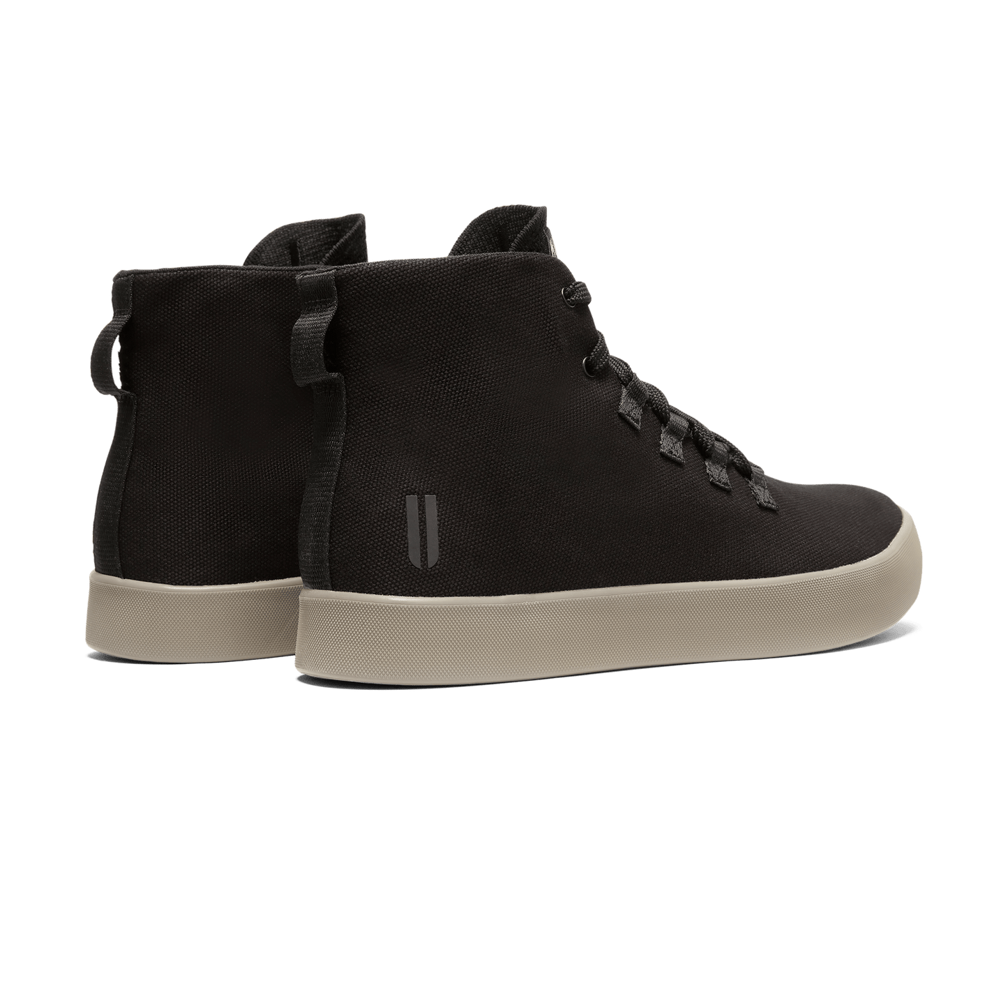 Black Recs Canvas High-Top Back Side Angle.