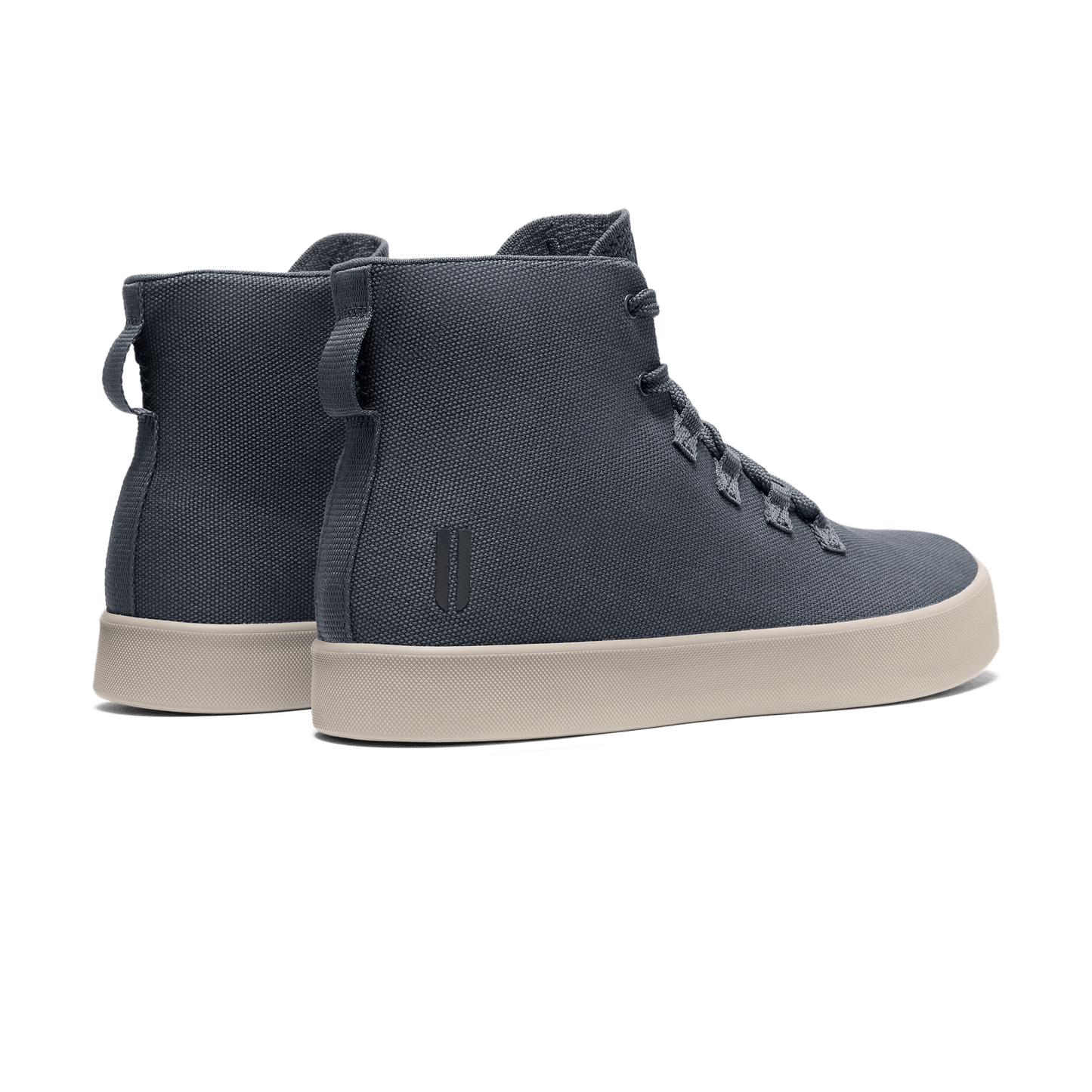 Nightfall Recs Canvas High-Tops Back Side Angle.