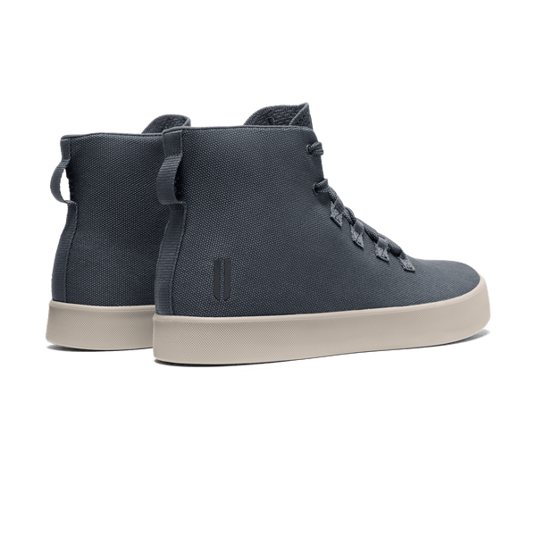 Nightfall Recs Canvas High-Tops Back Side Angle.