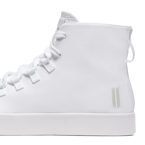 White Recs Canvas High-Top Detail Shot Angle.