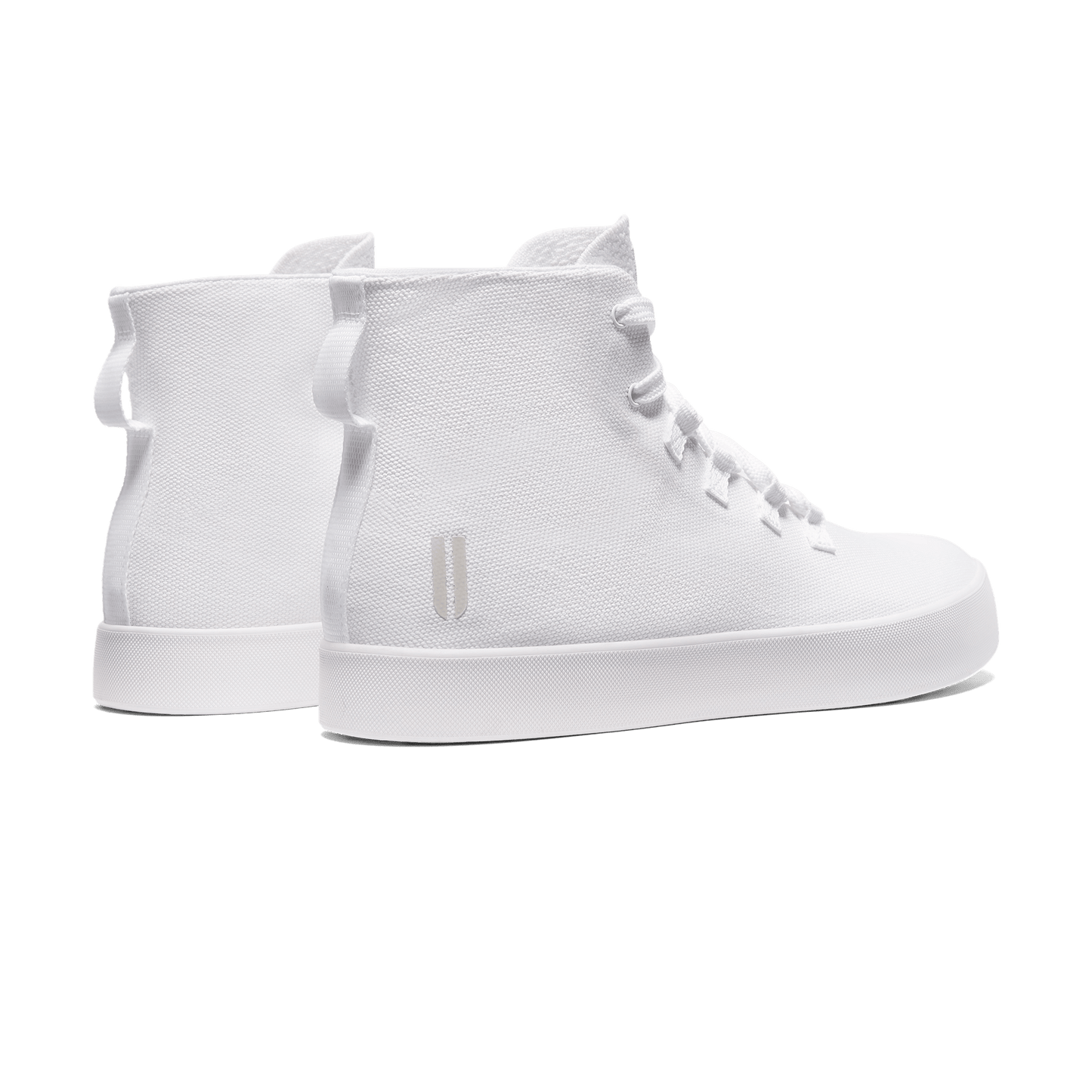 White Recs Canvas High-Top Back Side Angle.