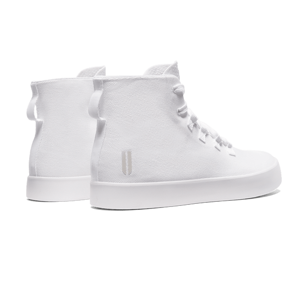 White Recs Canvas High-Top Back Side Angle.