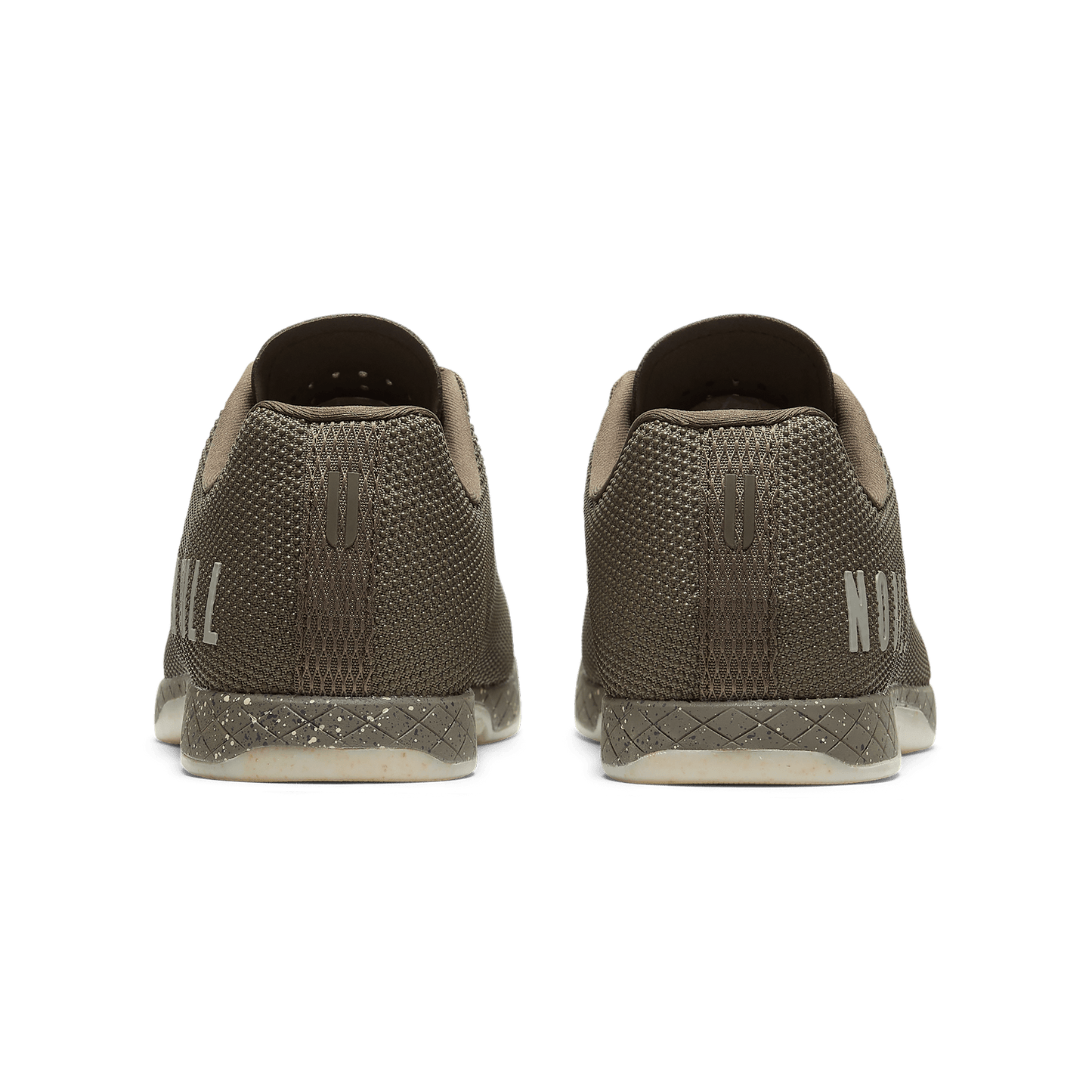Taupe Speckle Outwork Shoes Back Angle.