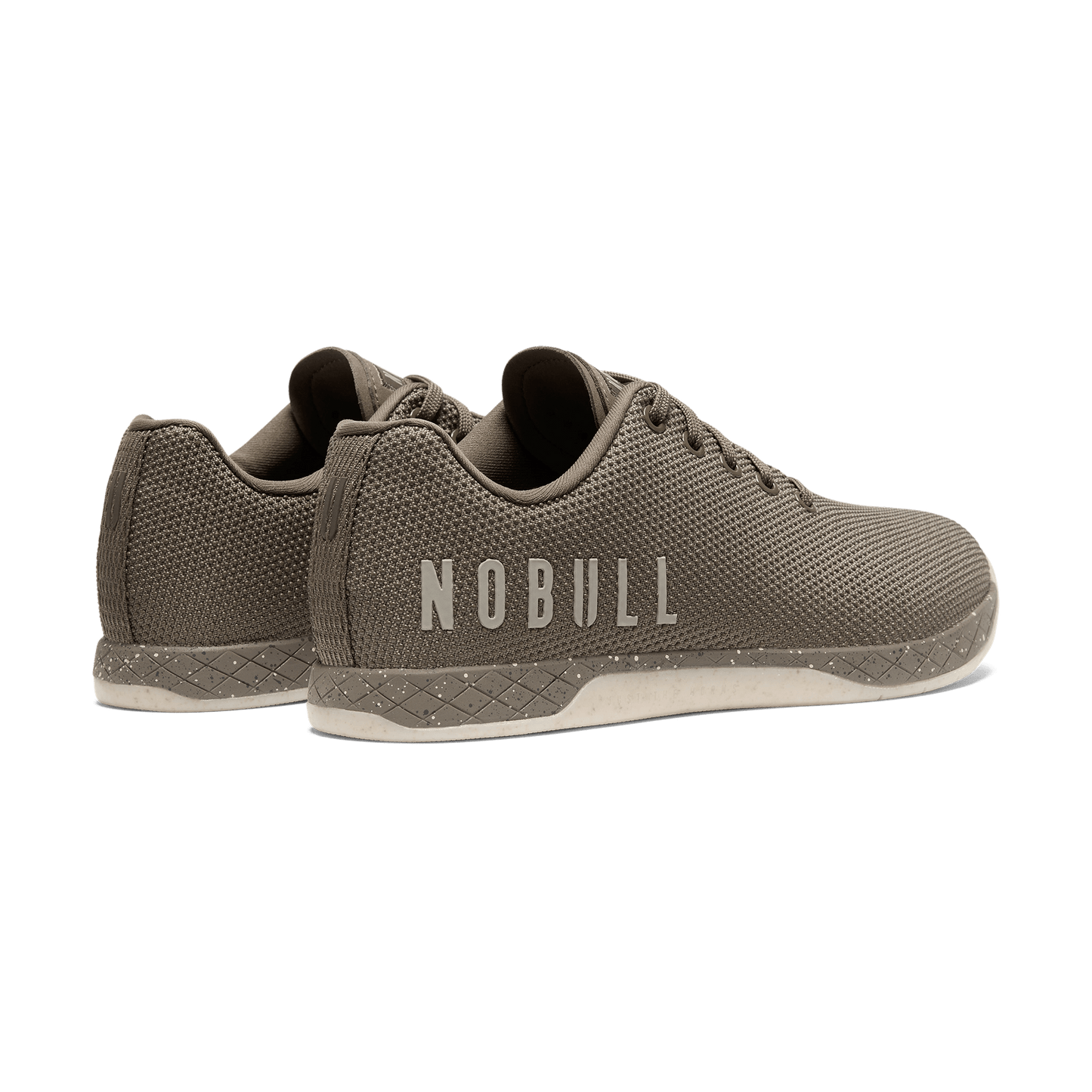 Taupe Speckle Outwork Shoes Back Side Angle.