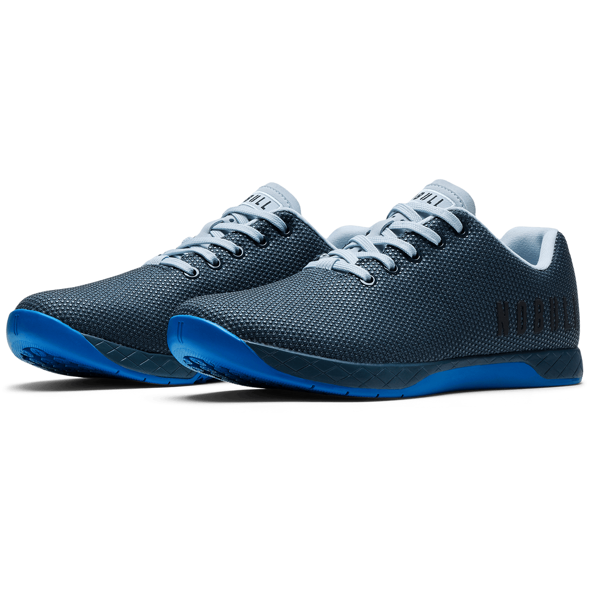 Midnight Electric Blue Outwork Shoe Front Side Angle.