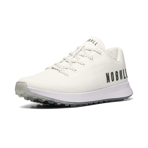Men's White GORE-TEX Ripstop Golf Shoes Front Side Angle