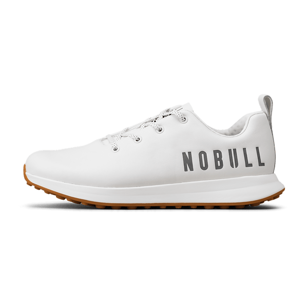 Women's White Leather Golf Shoes Side Angle