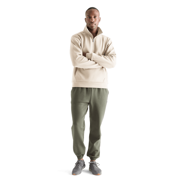 Men's Chalk Allday Elements 1/4 Zip Full Front Body Angle