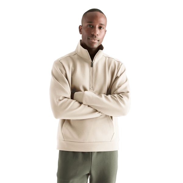 Men's Chalk Allday Elements 1/4 Zip Front Angle
