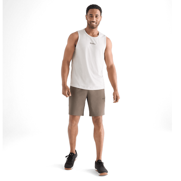 Men's Dark Fallen Rock Solid Stretch Short 9" Front Full Body Angle