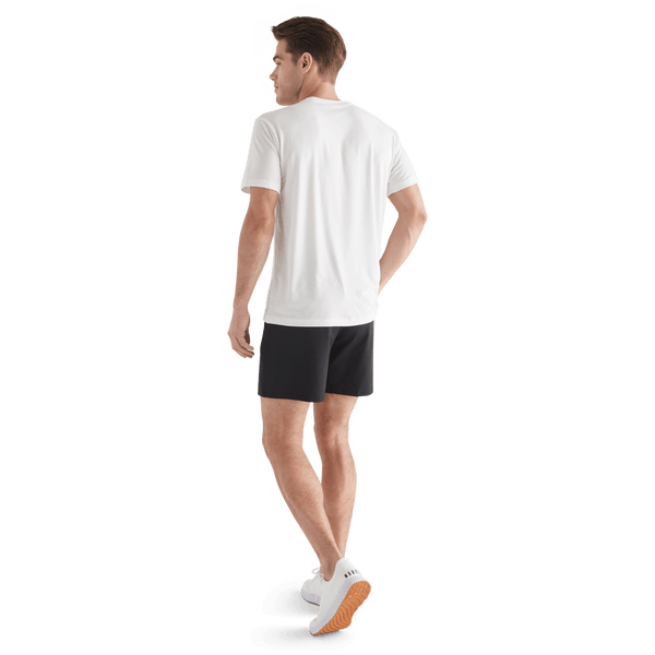 Men's Black Lightweight Knit Short 7" Back Full Body Angle