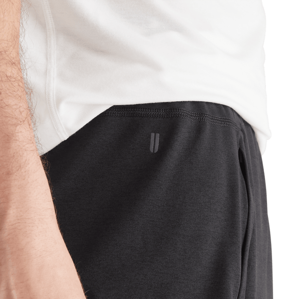 Men's Black Lightweight Knit Short 7" Logo Angle