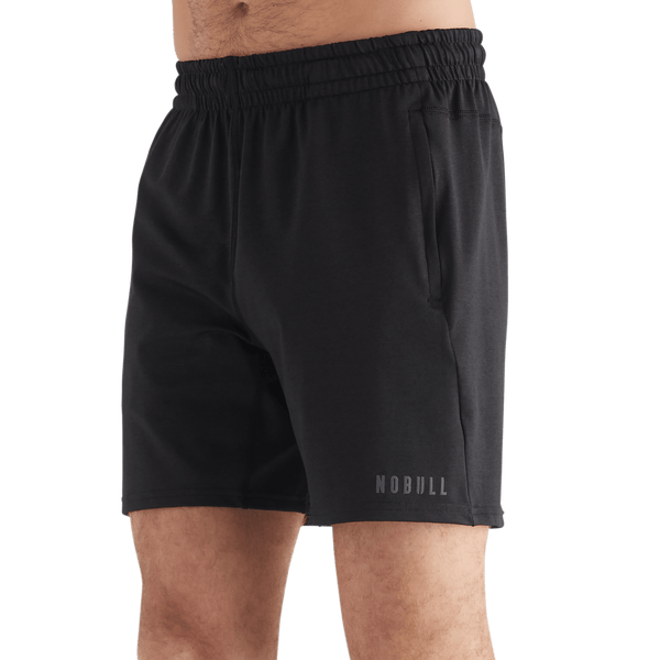 Men's Black Lightweight Knit Short 7" Front Angle