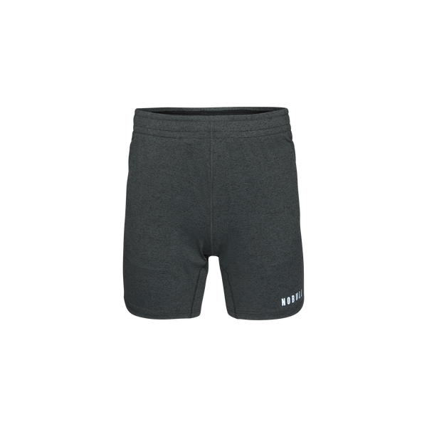Men's Charcoal Heather Lightweight Knit Short 7" Silhouette Angle