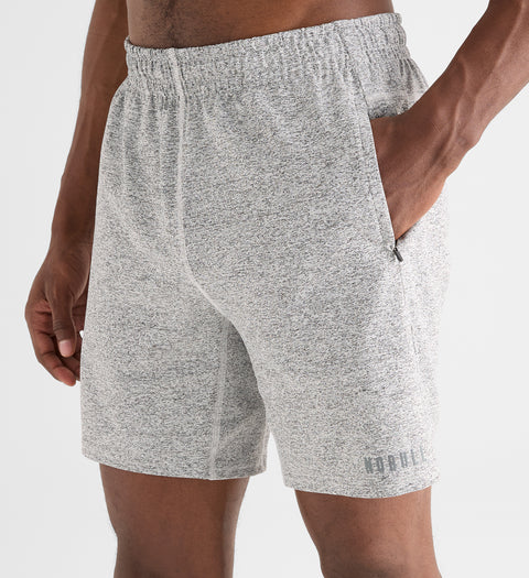 MEN'S LIGHTWEIGHT KNIT SHORT 7, WHITE HEATHER