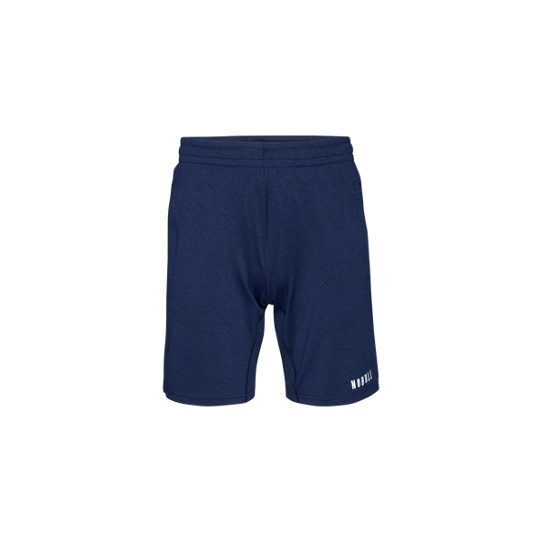 Men's Navy Heather Lightweight Knit Short 9" Silhouette Angle