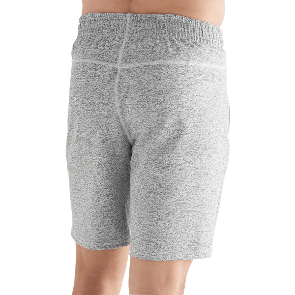 Men's White Heather Lightweight Knit Short 9" Back Angle