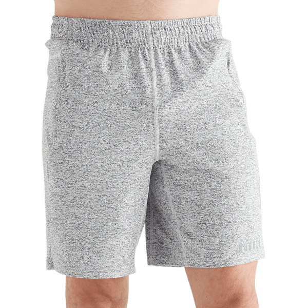 Men's White Heather Lightweight Knit Short 9" Front Angle