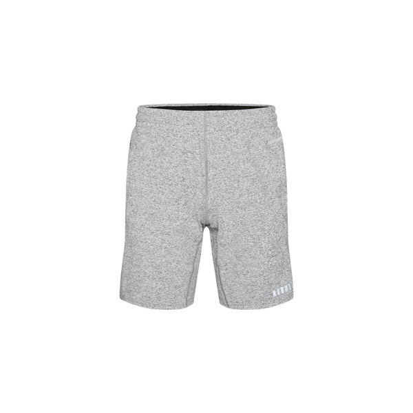Men's White Heather Lightweight Knit Short 9" Silhouette Angle