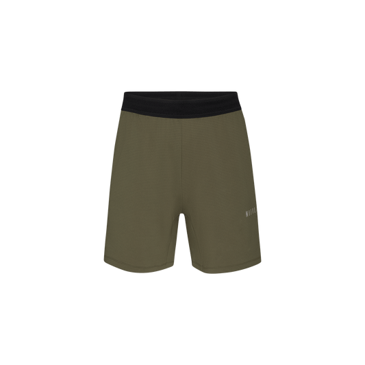 Men's Army Green Textured Knit Short 7" Silhouette Angle